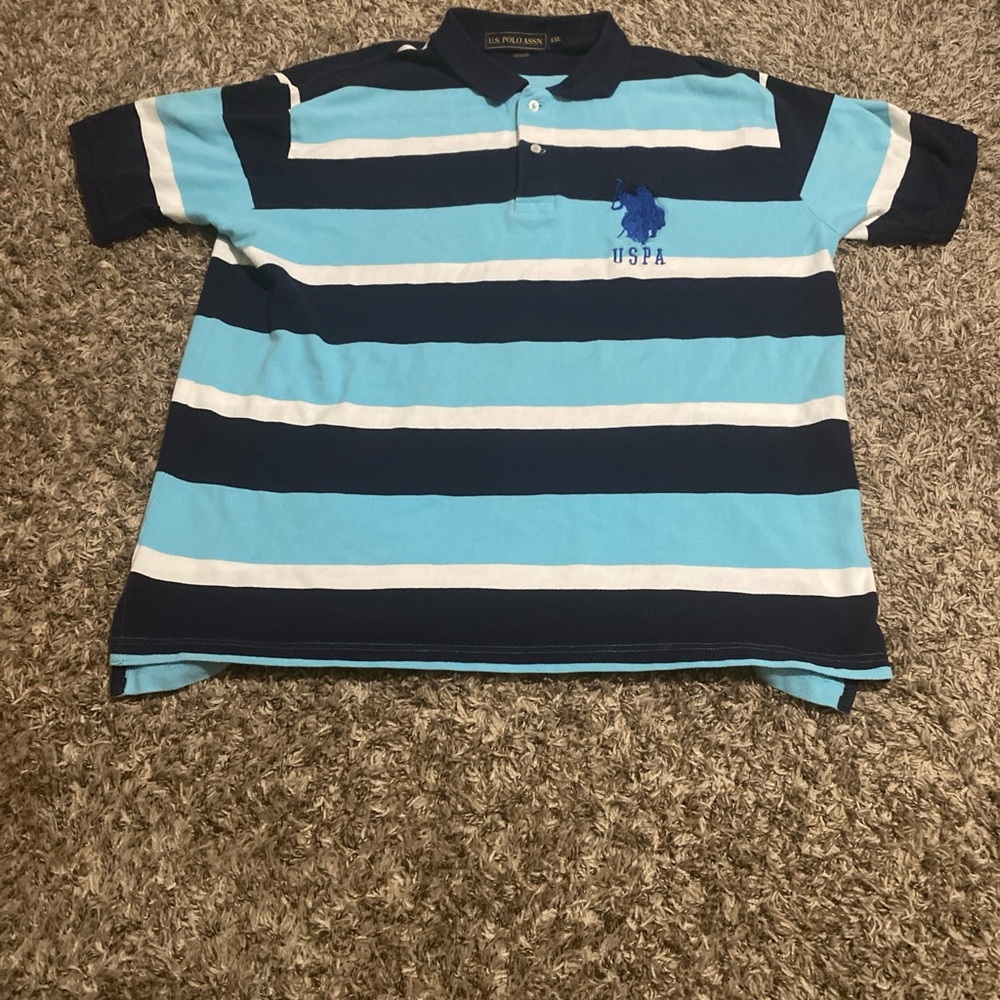 U.S. Polo Assn. Kids Navy and Light Blue Polo